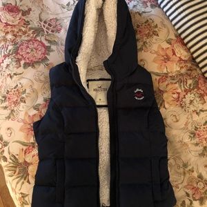 Hollister Navy Hooded Vest